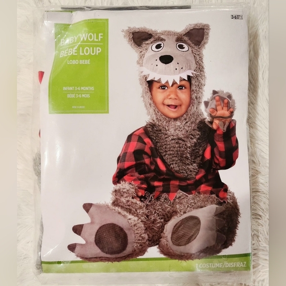 Baby Infant Wolf Halloween Costume (3-6m) - Picture 2 of 5